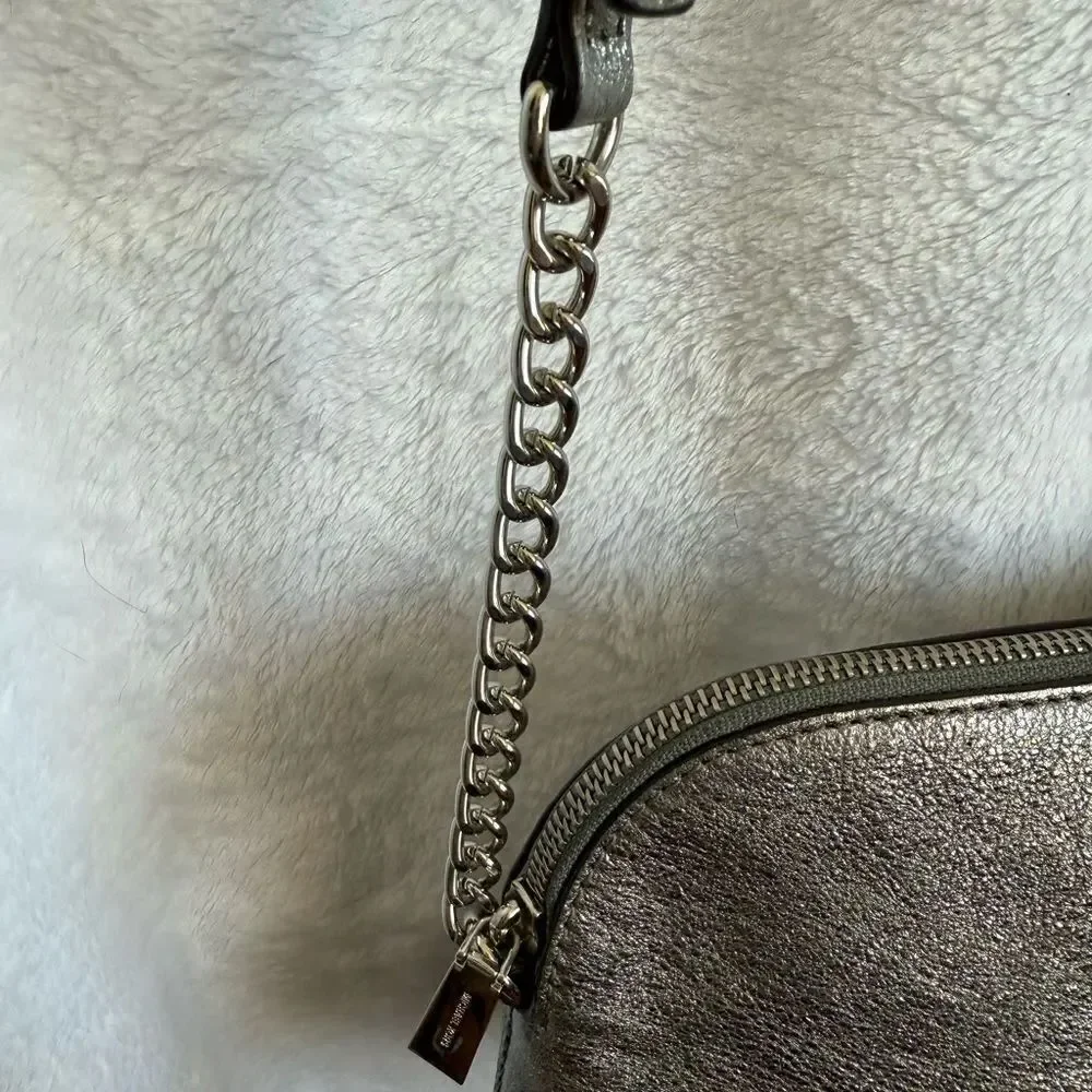 Michael Kors Silver Metallic Crossbody Bag